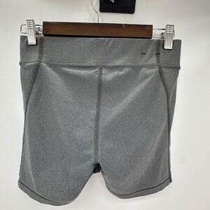 Under Armour HeatGear Compression Shorts Women Small Gray Heather  Logo Mid Rise